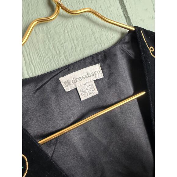 Vintage 90s Christmas Vest Women’s M – Velvet Embroidered Ornaments - Picture 4 of 4